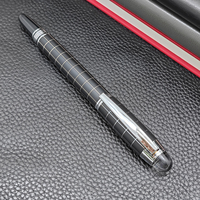 Jinhao 79 stylo d'affaires élégant de luxe stylo à encre de calligraphie en métal de conception de grille noire, cristal sur le dessus
