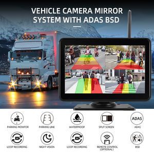 <span class=keywords><strong>Camera</strong></span> lùi không dây 4 kênh, màn hình cảm ứng 7 inch 24V chống nước, hệ thống AI BSD không dây với cảnh báo bằng giọng nói dành cho xe tải - Product Image 5