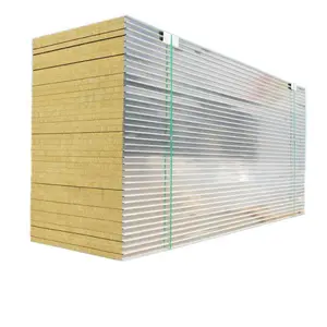 Rock wool insulation roof panel villa wall sandwich panel white steel panel building wall board