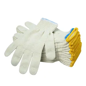 Wholesale 30-75g/Pairs Cotton Knitted Hand Glove Guante Safety Work 7-10 Gauge Factory Cheap 7 Gauge 600-800g Gloves