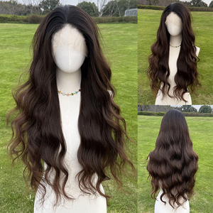 2025 caldo 26 pollici biondo nero tubo dritto parrucche anteriori per le signore acconciatura naturale trasparente seta onda diritta SM9865 - Product Image 6