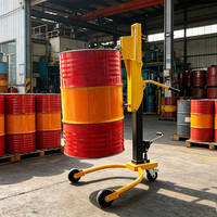 Chariot élévateur universel pour fûts de 55 gallons, à pompe hydraulique manuelle, avec jambes à angle droit de 300 mm