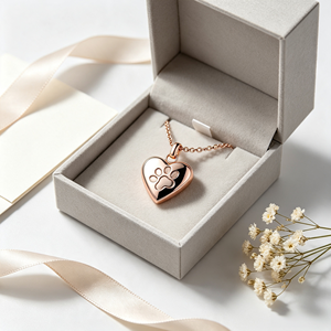 316L roestvrij staal hart pootafdruk huisdier as <span class=keywords><strong>urn</strong></span> ketting te openen herdenkingshanger voor hond kat verlies herdenkingsjuwelen - Product Image 5