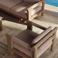 Modernes Luxus-Aluminium-Outdoor-Sofa-Set 4-teilig Komfortabel Wetterbeständig für Hotel Wohnzimmer & Innenhof-Nutzung