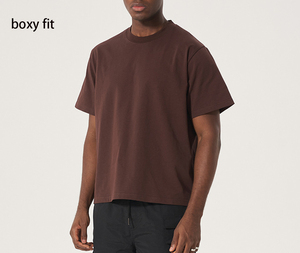 เสื้อยืดผู้ชาย boxy fit คุณภาพสูงครอบตัดเสื้อยืดขนาดใหญ่แบบสบาย ๆ เสื้อยืดเปล่าแบบกําหนดเองสําหรับผู้ชาย - Product Image 1