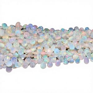 Collar de Perlas Lisas de Ópalo Etíope Natural de Primera Calidad, Forma de Pera, 7mm, 14 Pulgadas, Orificio de 0.5mm, Venta al Por Mayor - Product Image 1