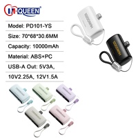 Batterie externe portable à logo personnalisé, mini, haute capacité 10000mAh, charge rapide Type-C, écran LED, câble, batterie Li-polymère