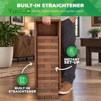 YumuQ Tour géante en bois de pin, jeu d'empilage extérieur de 60 pièces avec étui pour mariage, fête, jardin