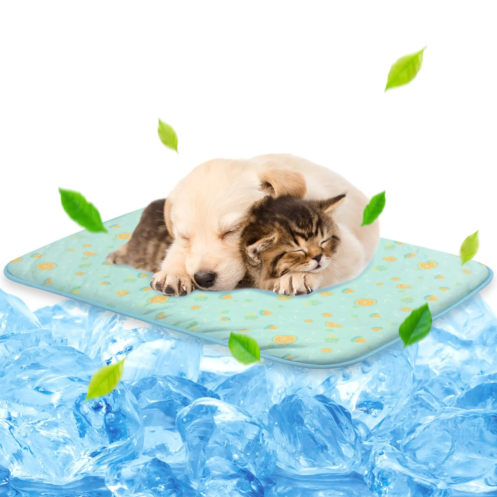 맞춤형 대형 인쇄 여름 독특한 작은 젤 실크 애완 동물 아이스 쿨 냉각 매트 개 패드