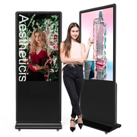 Papan reklame dan display digital berdiri lcd dalam ruangan 55 inci dengan layar sentuh resolusi 4k display iklan lcd vertikal