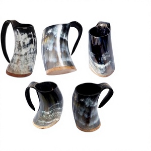 Top-Ranked B.S. International Customized OEM ODM Indian-Made Vintage Viking American Style Ox Horn Beer Mugs Eco-Friendly - Product Image 2