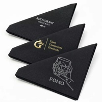 Servilletas Negras Impresas Personalizadas con Logotipo en Dorado y Plateado, Impresión Digital, Servilletas de Papel Desechables Personalizadas para Navidad y Bodas