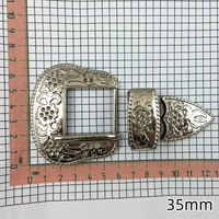 En stock – Lot de 3 boucles de ceinture western en métal de 35 mm, personnalisées en alliage, pour vêtements western Vaquera, ceintures métalliques sur mesure