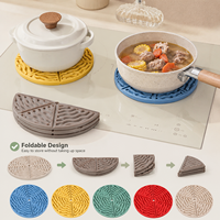 Tapis de cuisine pliable en silicone épaissi, résistant à la chaleur, pour égoutter et isoler, dessous de plat et de verre résistant aux hautes températures
