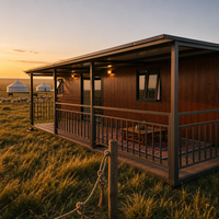 Maison conteneur écologique extensible de 40 pieds, prête pour l'énergie solaire, avec terrasse, pour le glamping et le tourisme écologique