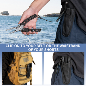 Zoutwatervissers Tang Multitool 7 3Inch Zwart Roestvrijstalen Lijnsnijder Crimper Split Shot Gereedschap Vistang - Product Image 6