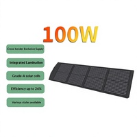 Meilleure vente transfrontalière : Kit de charge portable pliable pour la production d'énergie photovoltaïque, panneau solaire 100W à 23% d'efficacité pour la maison