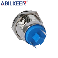 Interrupteurs à bouton-poussoir électroniques marche/arrêt en acier inoxydable 12V LED à tête plate étanche IP67 momentané 12mm 16mm 19mm 22mm 3A CE
