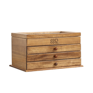Retro wooden jewelry watch storage box