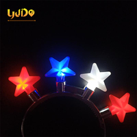 Lampes LED pour serre-tête, Jour de l'Indépendance américaine/4 juillet, Remise de diplôme, Saint-Valentin, Décoration de fête en plein air, Jouet lumineux blanc
