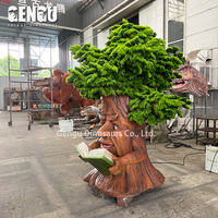 Sculpture Animée Personnalisée de Bonhomme Arbre de Noël, Statue Parlante de Sorcier Lecteur pour Parc, Jardin, Intérieur et Extérieur, Décoration OEM