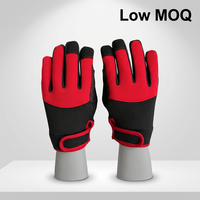 Gants de travail rouge et noir pour hommes et femmes, résistants à l'abrasion, antidérapants, respirants, réglables, pour mécaniciens, poignées de sécurité pour les mains, SKI