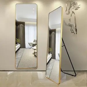 Fer à quatre coins arc rectangulaire pleine longueur corps long dressing miroir sur pied miroir espejo spiegel