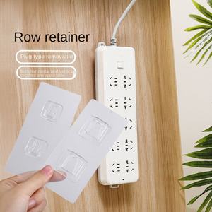 Double-Row Transparent Dual Prong Buckle Clear <b>Plastic</b> Wall Hanger Kitchen Bathroom Self Adhesive <b>Hooks</b> - Product Image 2