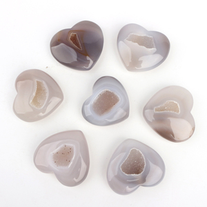 คริสตัลอาเกตทรงหัวใจแบบขายส่งจำนวนมากสำหรับการทำสมาธิและงานฝีมือคริสตัลอื่นๆ - Product Image 1