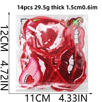 Patch décoratif thermocollant pour vêtements, style européen et américain, en polyester brodé de paillettes, motif bouche sexy