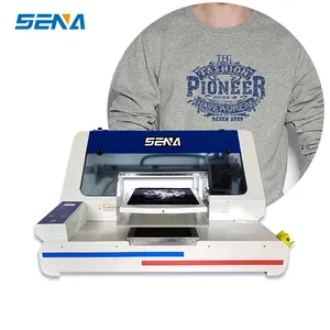 Kaus populer DTG mesin cetak warna ukuran 30*45CM nozel Epson ganda kain kulit linen tekstil printer DTG