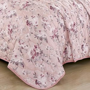Juegos de edredón <span class=keywords><strong>Rosa</strong></span> floral de lujo, juegos de cama de flores, ropa de cama personalizada de tamaño king con patrón floral, 3 uds., colchas y edredones - Product Image 4