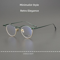 Lunettes unisexes en titane pur, monture ronde demi-cerclée, lunettes de lecture, anti-lumière bleue, légères, pour tous les jours