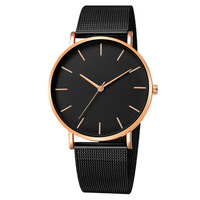 Montre pour homme, montre à quartz, bracelet en maille, boîtier en alliage, simple et élégante, grand cadran, vente en gros