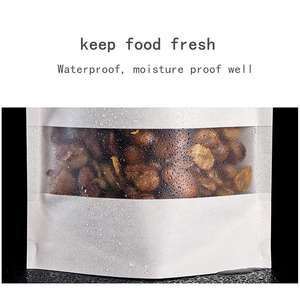 Sacs en papier kraft blancs à fond plat pour snacks, biscuits, pain, bonbons, nuggets, fabrication directe <span class=keywords><strong>d</strong></span>'usine, impression rapide - Product Image 3