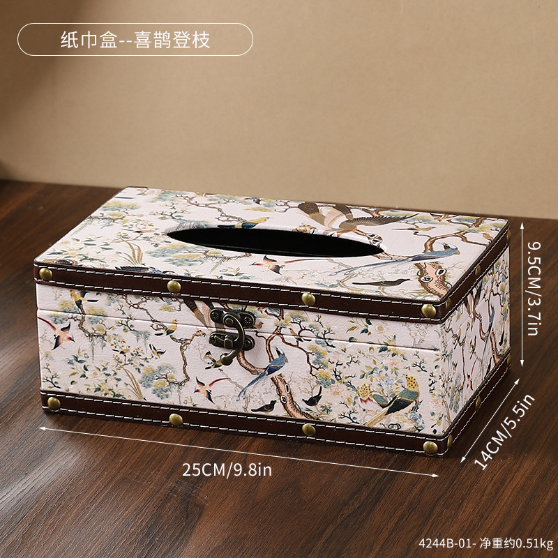 4244B-01 Tissue Box - Magpie on a Branch
