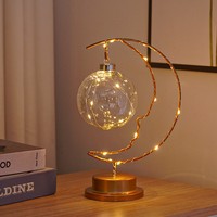 Lampe en métal créative musulmane Ramadan Kareem or Eid Mubarak lune étoile LED lumières Ramadan lanterne pour Festival fête décor à la maison