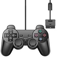 Manette de Jeu Filaire P2 avec Deux Moteurs de Vibration et Volant, Compatible avec Console P2, PSP, PC