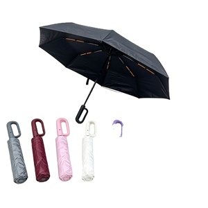 Parapluie pliant entièrement automatique à double usage, renforcé, triple pliage, protection UV pour les jours ensoleillés et pluvieux - Product Image 1