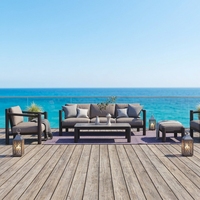 Modernes Aluminium Langlebiges Komfortables Wetterfestes Wasserdichtes Outdoor-Sofa-Set für Wohnzimmer Villa Hotel Garten Innenhof