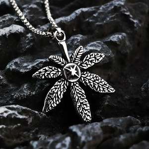 Yunnique-collar con colgante de flor de acero inoxidable para hombre, diseño geométrico, regalo, joyería, accesorio de moda - Product Image 4