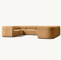 Ensemble de canapés sectionnels en tissu rembourrés d'éponge de style américain de luxe RH pour salon