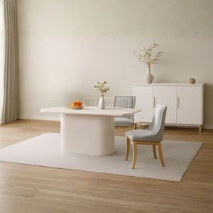Juego de Muebles de Comedor Modernos de Lujo, Extensibles y Convertibles, en Color Crema, con Estructura de Hierro, Cómodos, para Villa - Product Image 2