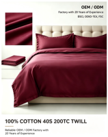 Parure de lit en coton uni, housse de couette 100% coton, drap de lit en coton uni, linge de lit en coton lisse pour un sommeil quotidien