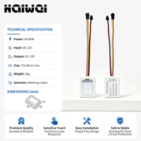 Interrupteur tactile RGB CCT avec contrôle par application WiFi, DC12V 5A 60W pour éclairage de miroir de salle de bain LED