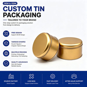 Lata Redonda de Metal con Tapa para Envasado de Alimentos y Regalos, Venta al Por Mayor de Fábrica - Product Image 1