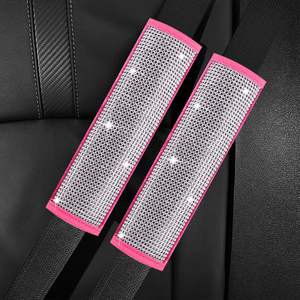 17 Piezas de Accesorios Decorativos para el Interior del Automóvil, Fundas de Cuero Brillante Universales para Cinturones de Seguridad, Ganchos, Portavasos, Cargador de Teléfono, Clip para Gafas de Sol - Product Image 5