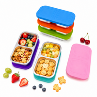Boîte à lunch en acier inoxydable de qualité alimentaire, étanche, boîte bento scellée avec couvercle en silicone, récipient alimentaire portable pour étudiants, bureau, camping
