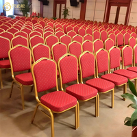 Vente Chaude Chaises de Banquet Métal Rouge pour Salon, Meuble Polyvalent pour Hôtels, Mariages, Repas en Plein Air, Utilisation Scolaire et Entrée