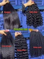 Extensions de cheveux humains tressées au crochet 2026 : Installation et retrait rapides, 100 % cheveux humains, bouclés birmans, nœuds miracle, cheveux au crochet